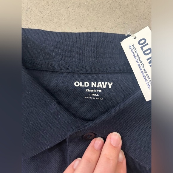 Old Navy Polo Shirt Short Sleeve Mens Large Tall Navy Blue Preppy Uniform - Picture 4 of 7